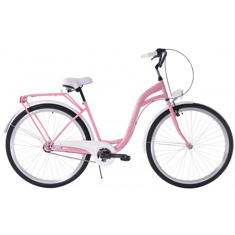 Mestský bicykel 28" Kozbike K22 3 prevodový Ružovo-biely
